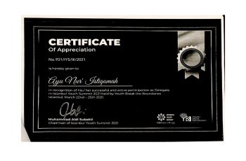 Ayu Nur’ Istiqomah, Delegasi Kegiatan Istanbul Youth Summit Tahun 2021