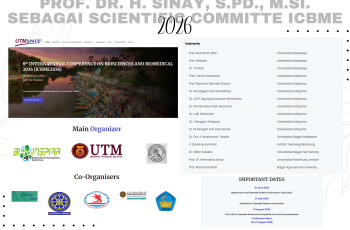 PROF. DR. H. SINAY, S.PD., M.SI. SEBAGAI SCIENTIFIC COMMITTE ICBME TAHUN 2026