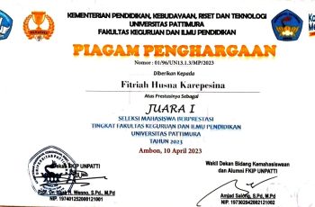 Fitriah Husna Karepesina, Juara 1 Mahasiswa Beprestasi Tingkat Fakultas Tahun 2023