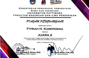 Fitriah Husna Karepesina, Juara 2 Lomba Poster Tunggal dalam Rangka Perayaan Dies Natalis ke- 60, FKIP-UNPATTI Tahun 2021